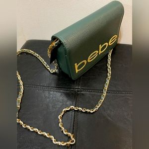 Bebe Fabiola Saffiano Crossbody Hunter Green Brand